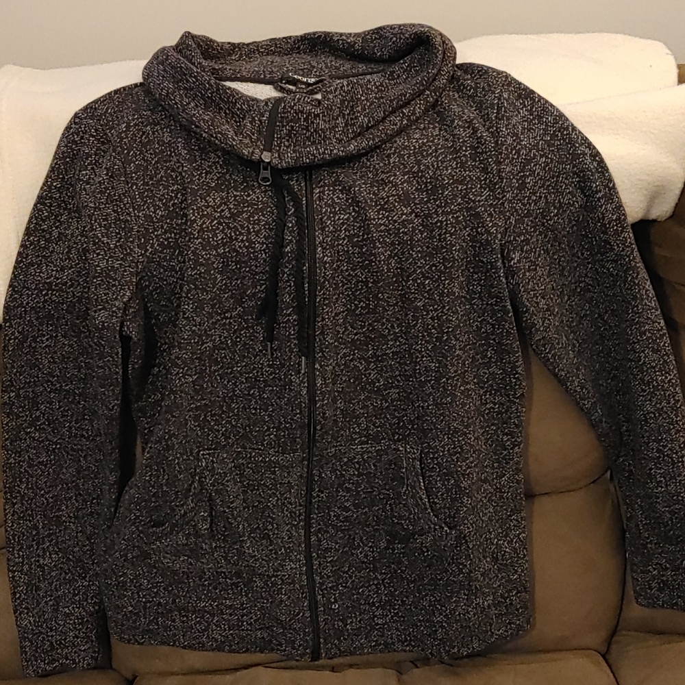 Ladies full zip sweater grey